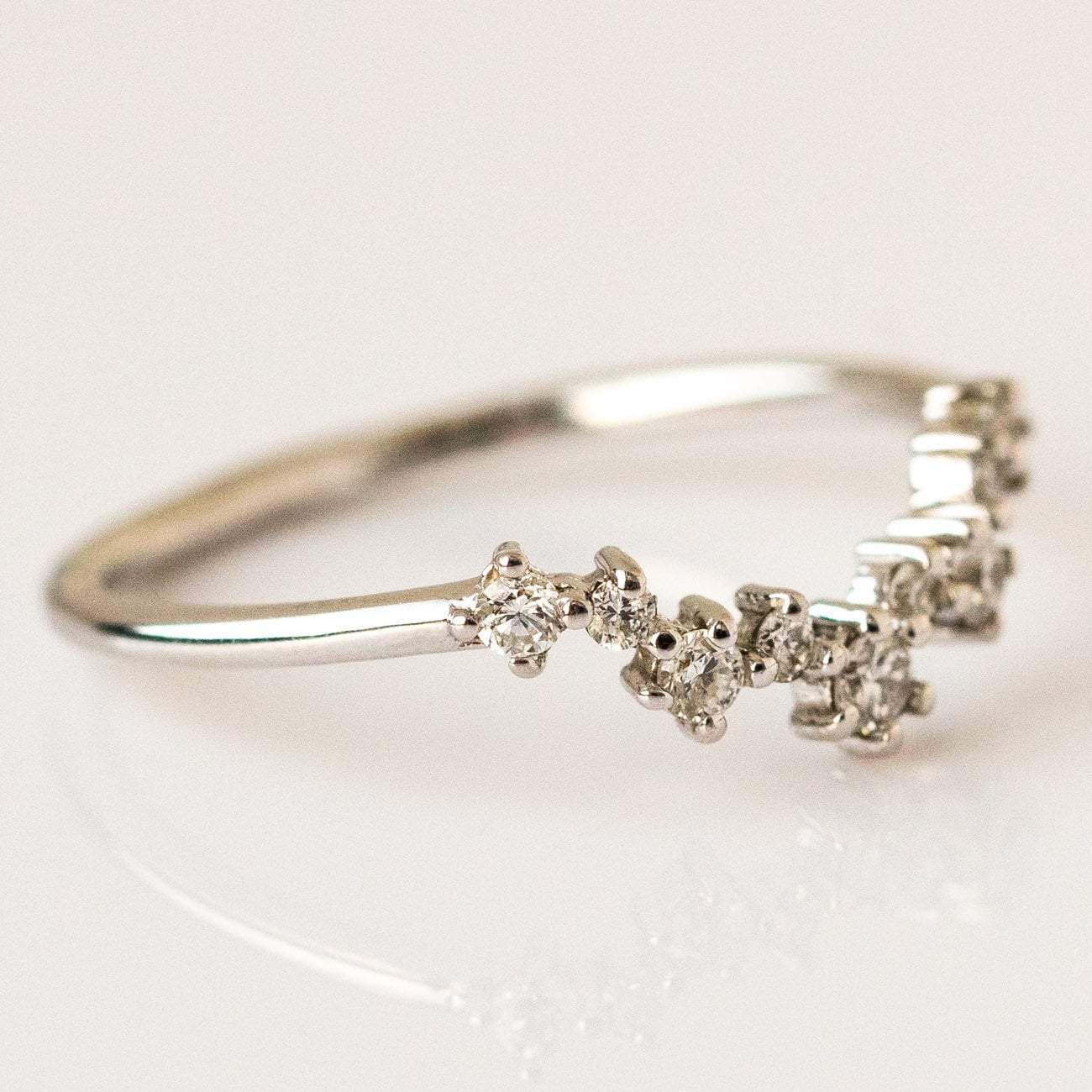 Aster Diamond Cluster Band in White Gold rings Everett
