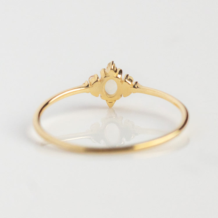 Solid Gold Magical Moonstone Cluster Ring