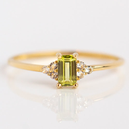 Solid Gold Pretty Peridot Ring