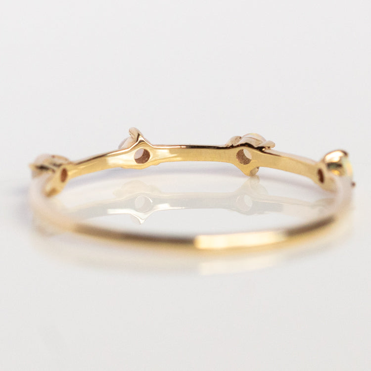 Solid Gold Opal Orbit Band