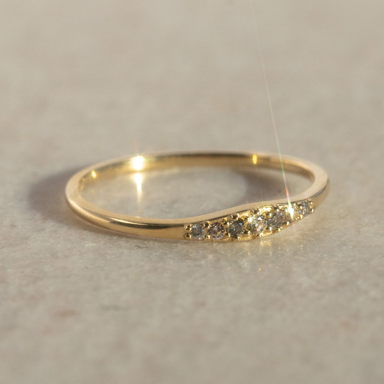 Solid Gold Classic Salt and Pepper Diamond Ring