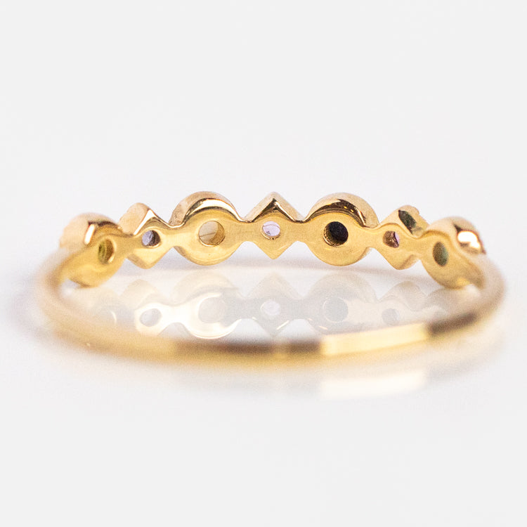 Solid Gold Balance Acrostic Ring