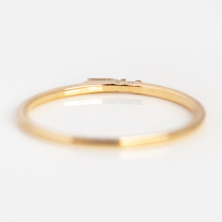 Solid Gold April Capsule Triple Diamond Ring