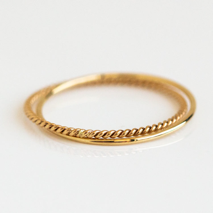 Local Eclectic Gold Crossover Band Ring