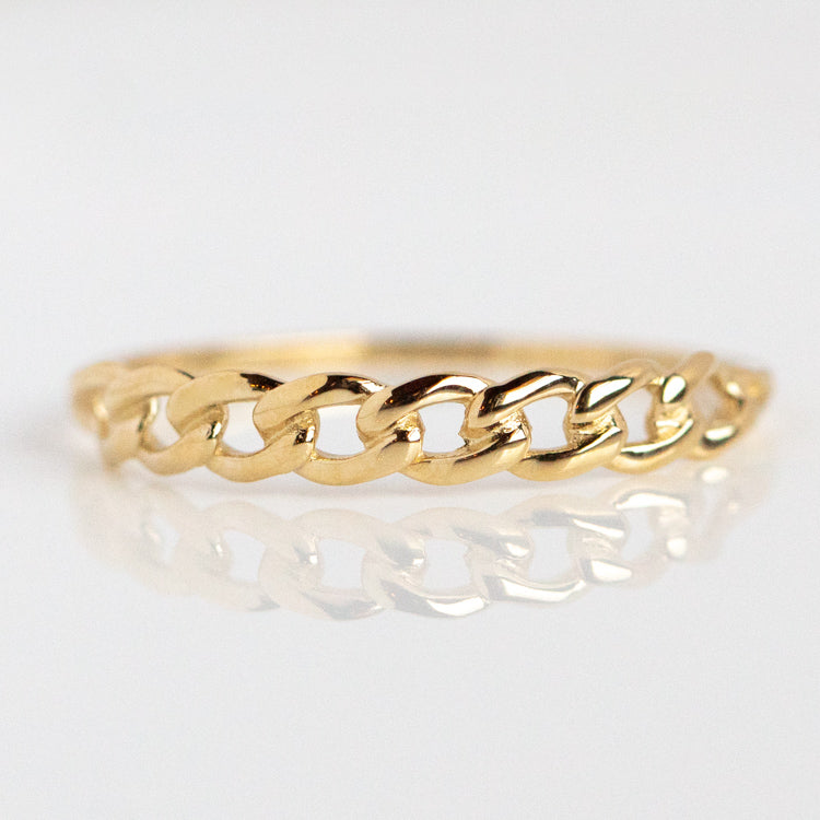 Gold Chain Ring, Gold Stacking Ring, Thick Chain Ring, Curb Chain Ring,  Statement Ring, Cuban Link Ring, Cuban Chain Ring, Minimalist Ring 
