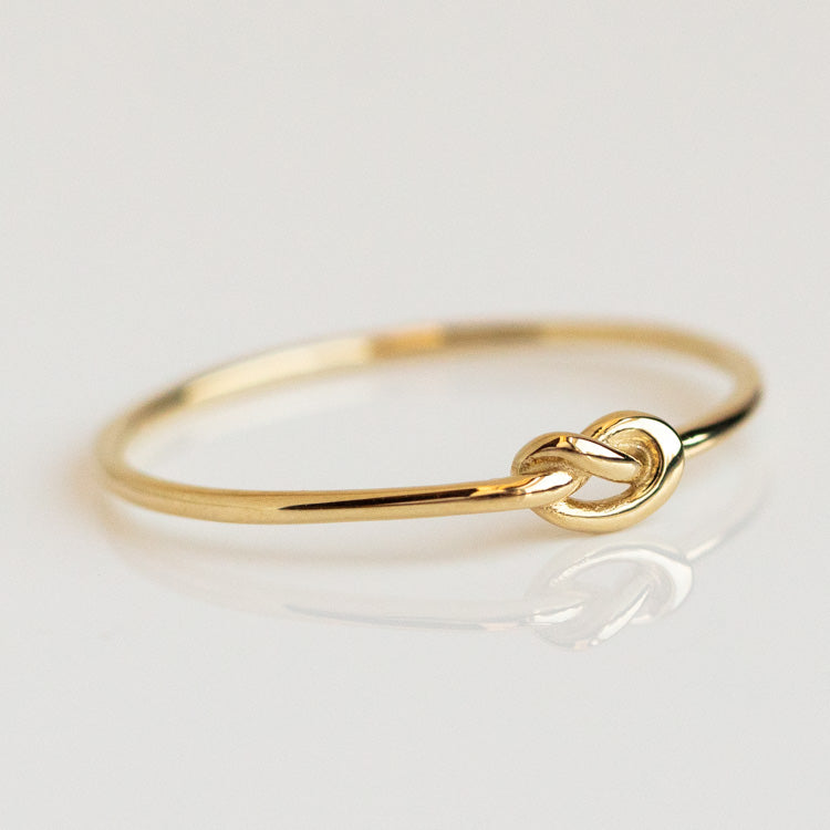 Solid Gold Forget Me Knot Ring yellow gold minimal modern dainty family gold jewelry