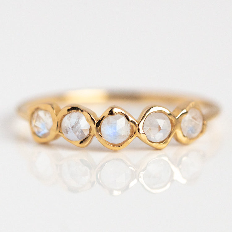Solid Gold Organic Moonstone Ring