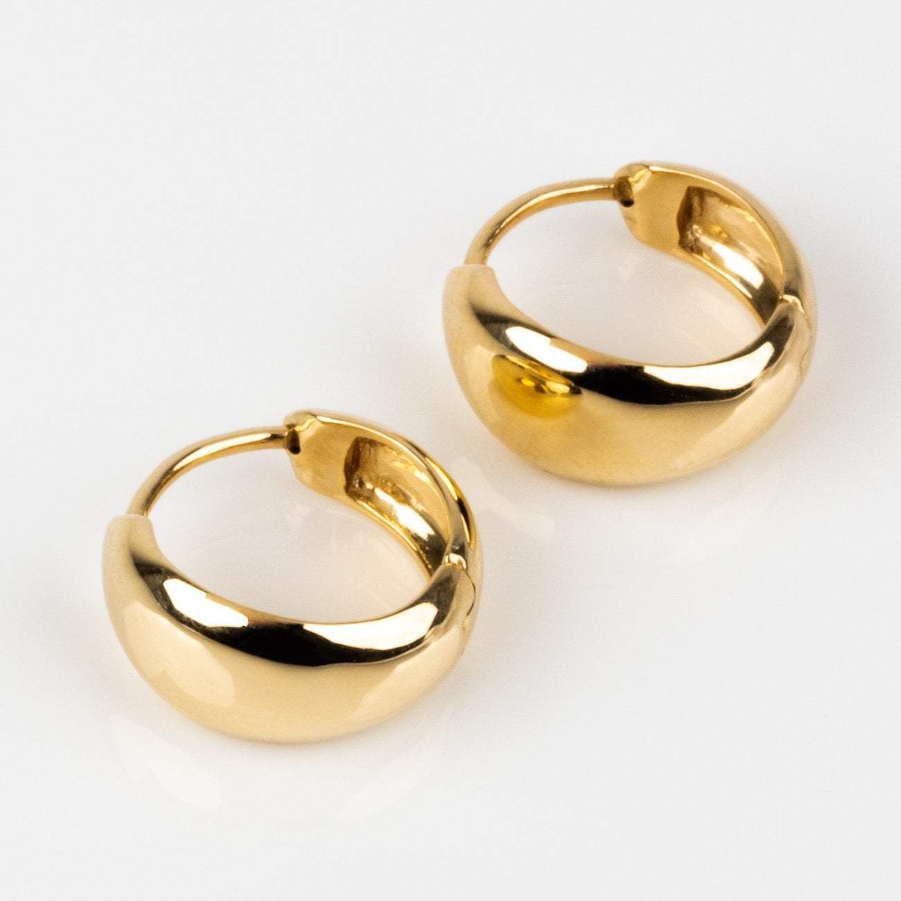 solid yellow gold chunky huggie hoop earrings family gold