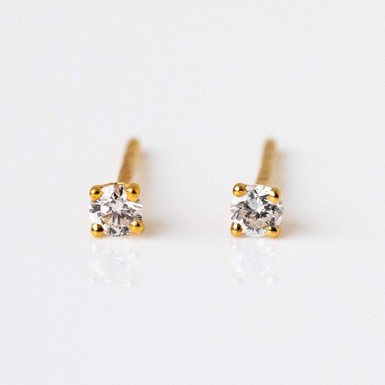 Small Solid Gold Diamond Studs  Local Eclectic – local eclectic