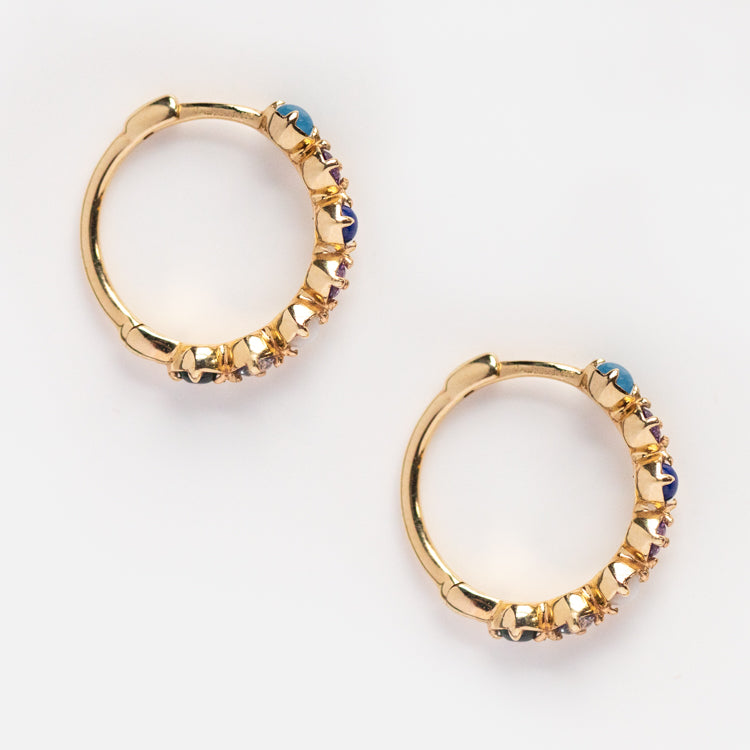 Solid Gold Balance Acrostic Earrings