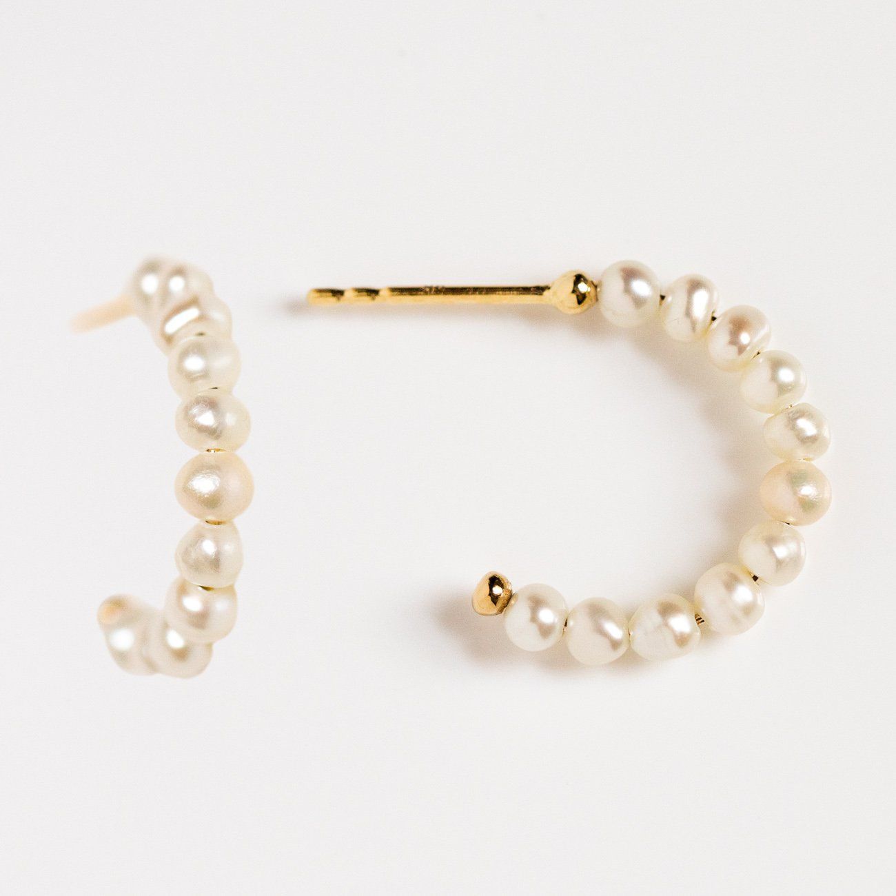 Gold, Cultured Pearl and Charm Hoop Earrings