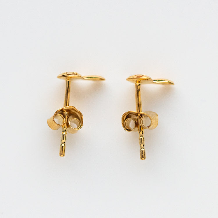 Solid Gold Mushroom Studs yellow gold dainty jewelry minimal modern family gold