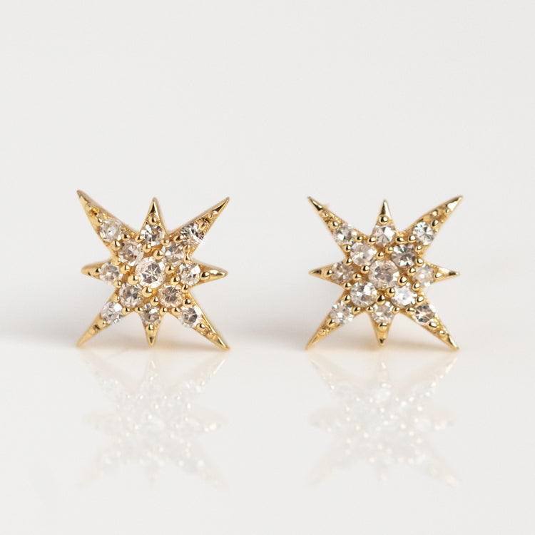 Solid Gold Diamond Starlight Studs