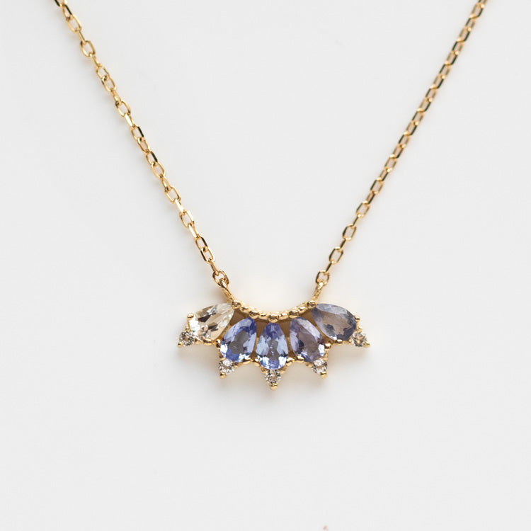 Solid Gold Ombre Birthstone Necklace