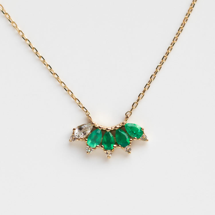Solid Gold Ombre Birthstone Necklace