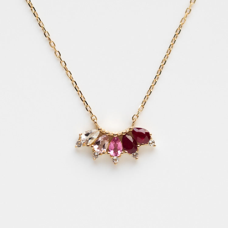 Solid Gold Ombre Birthstone Necklace