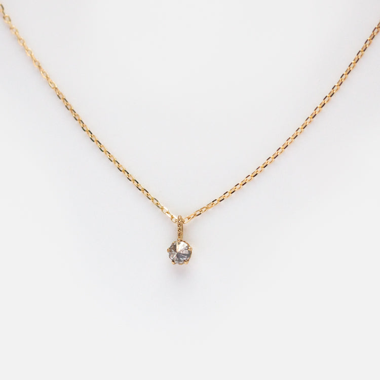 Solid Gold Salt and Pepper Diamond Pendant Necklace