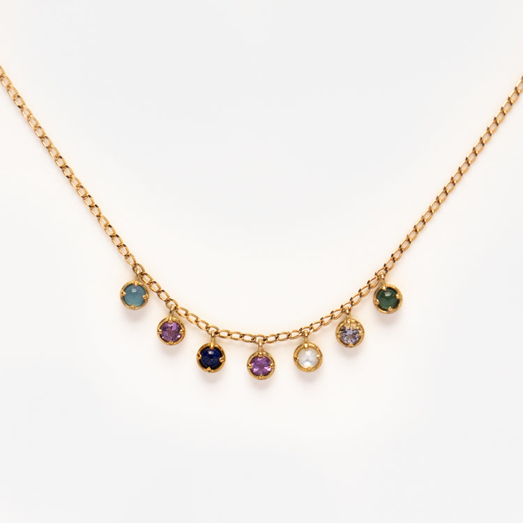 Solid Gold Balance Acrostic Necklace