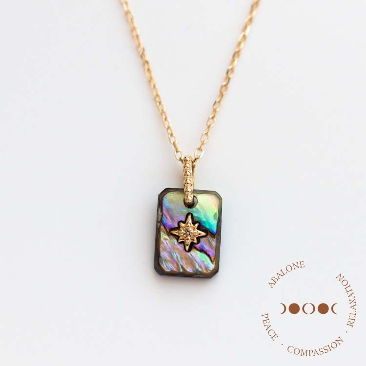 Solid Gold Crystal Pendant Necklace for Manifestation
