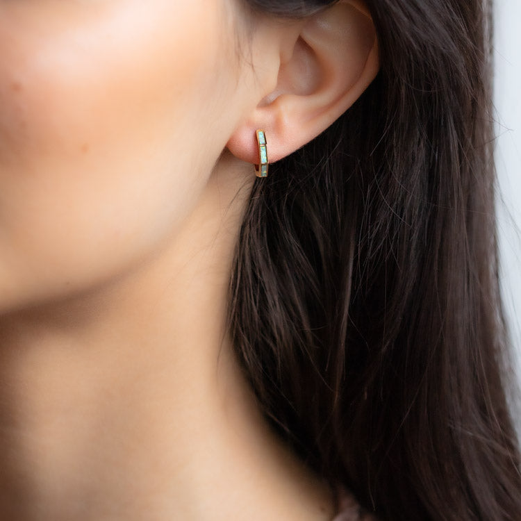 Lucky Opal Hoop Earrings