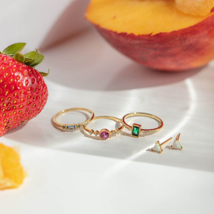 Harmonious Green Baguette Ring