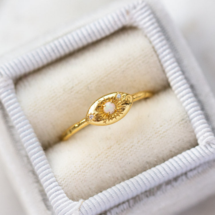 Opal Amulet Ring unique modern statement jewelry for you with love