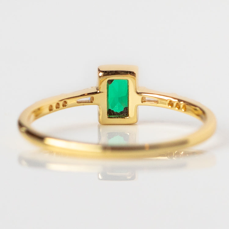 Harmonious Green Baguette Ring