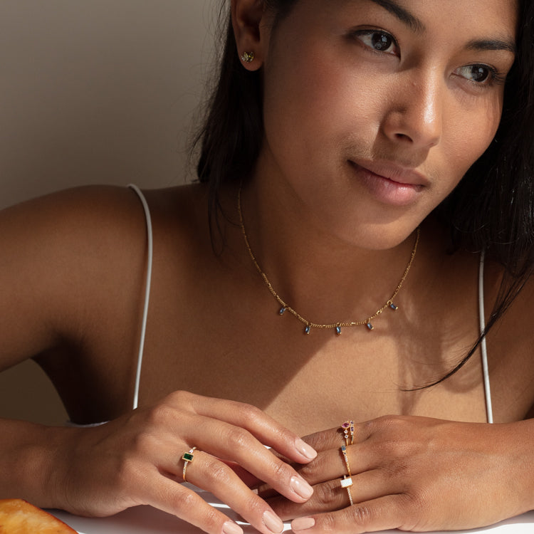 Harmonious Green Baguette Ring