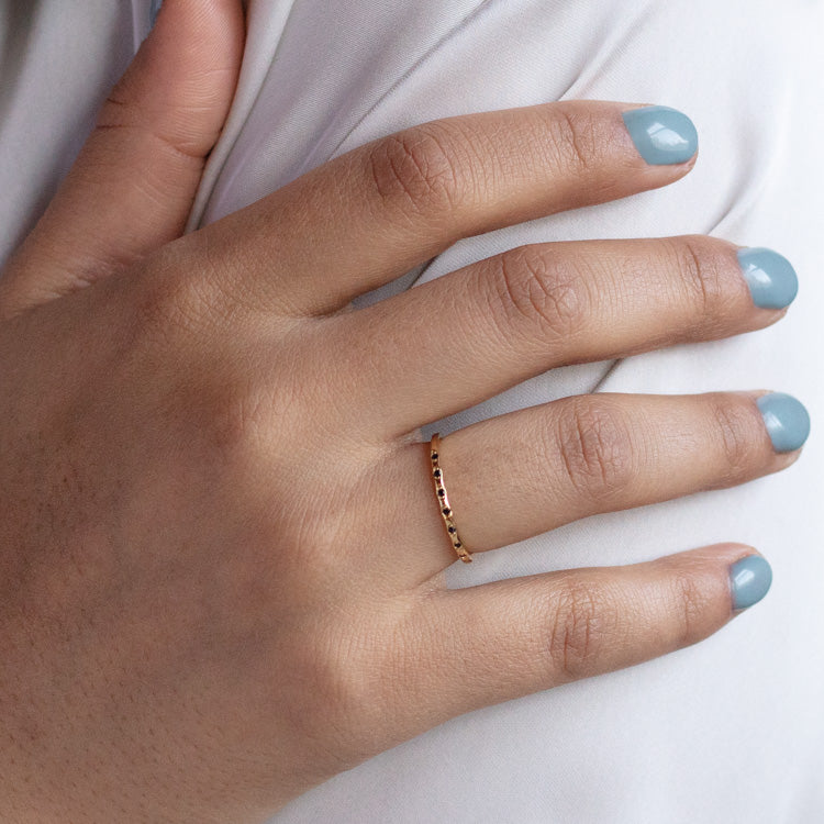 Regency Black Stacking Ring