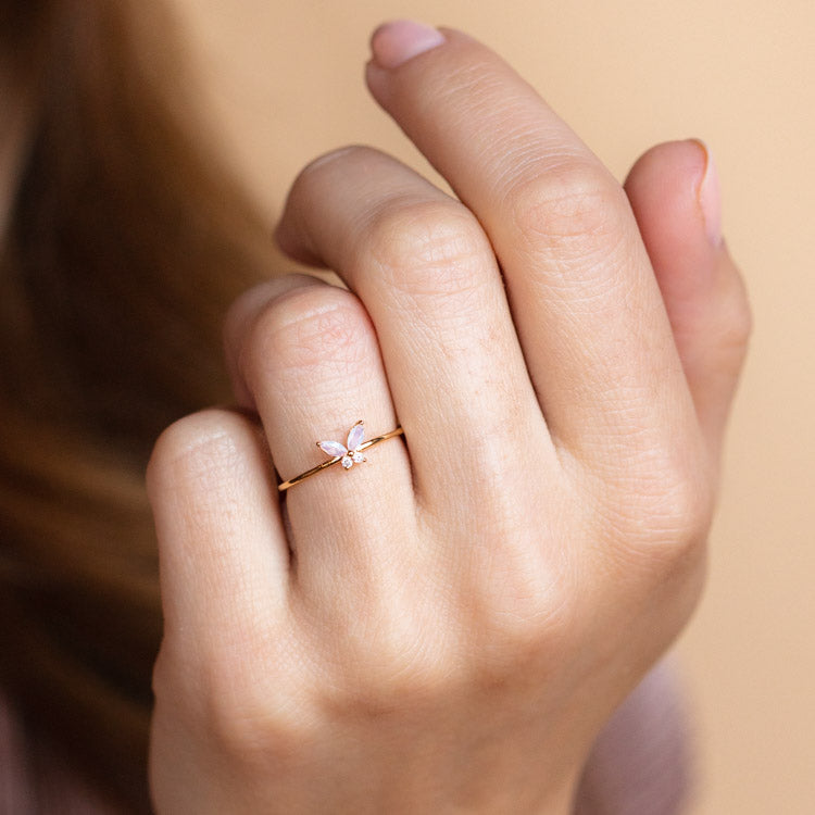 Local Eclectic Small Gold Butterfly Ring