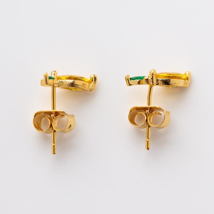 Limoncello Stud Earrings fruit inspired yellow gold dainty studs 