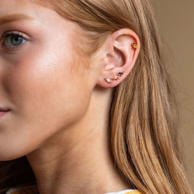 Local Eclectic Gold Dinosaur Stud Earrings
