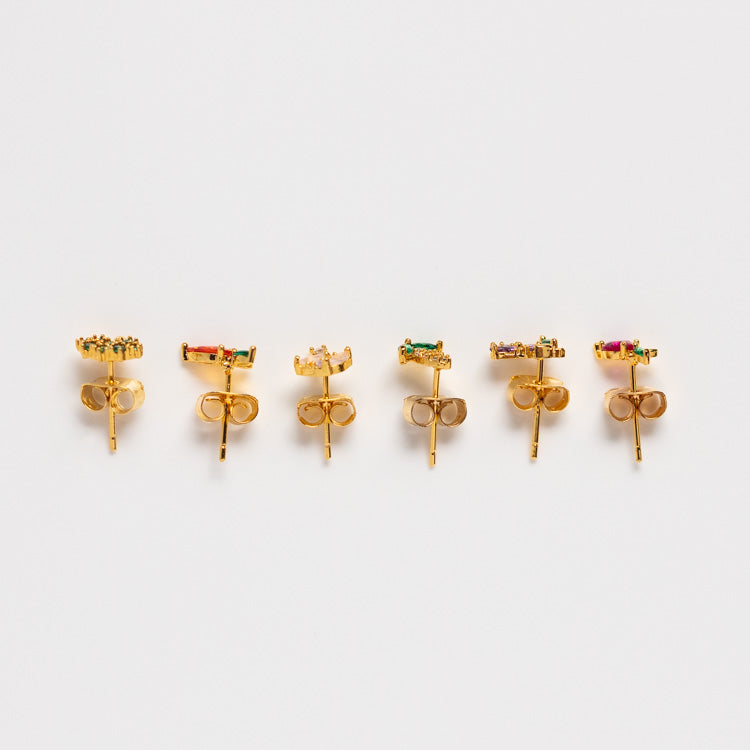 Farmers Market Veggie Stud Earring Set unique dainty fun yellow gold jewelry girls crew