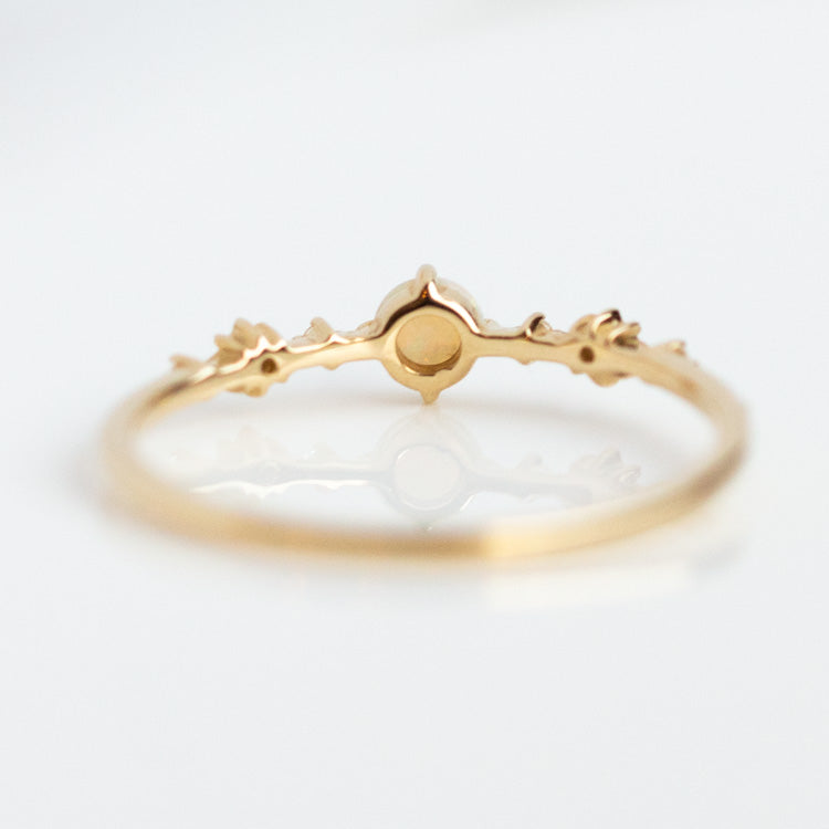 Solid Gold Full Moon Opal Ring