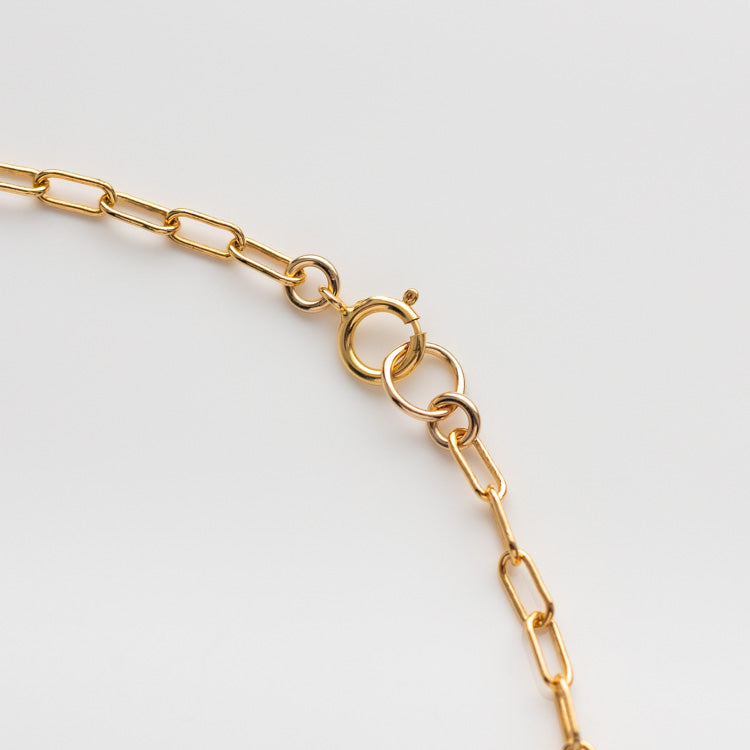 Mother Mary Necklace yellow gold minimal modern jewelry