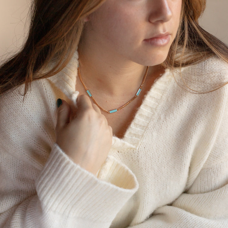 Blake Turquoise Stone Inlay Necklace