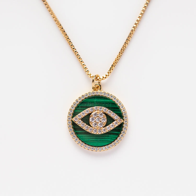 Mati Malachite Stone Inlay Necklace
