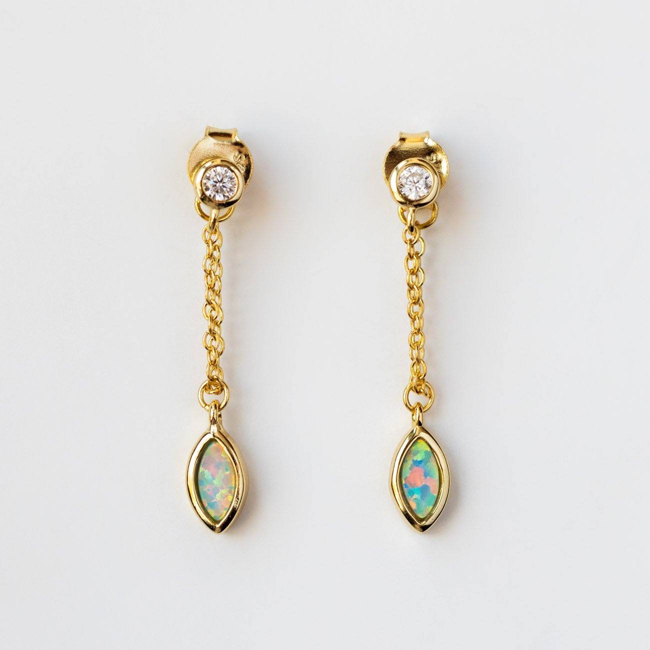 Calyx Studs-Emerald & Opal