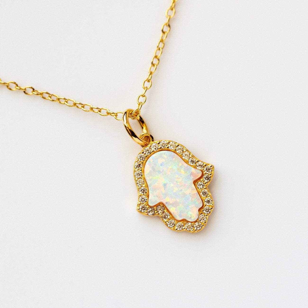 Hamsa Opal Necklace necklaces Kamaria