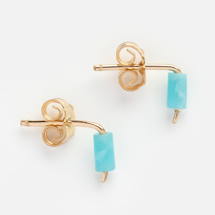 Regis Blue Jade Stud Earrings