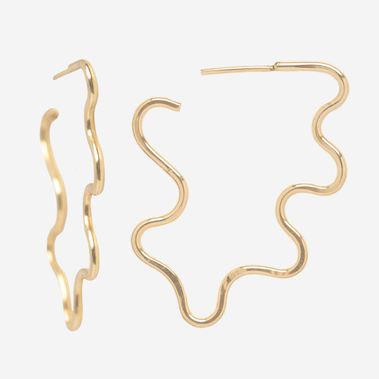 Squiggly Hoop Earrings