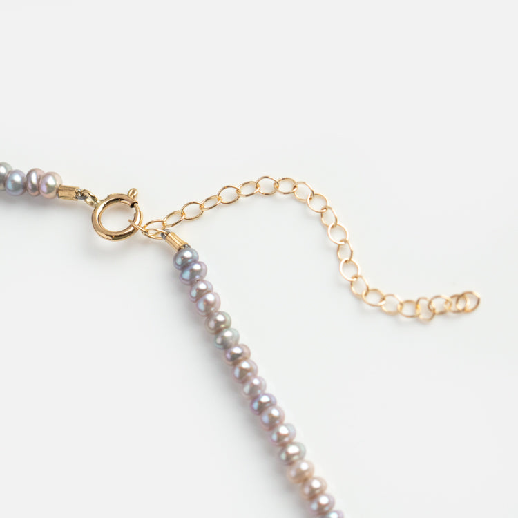 Hans Kyanite and Grey Pearl Necklace