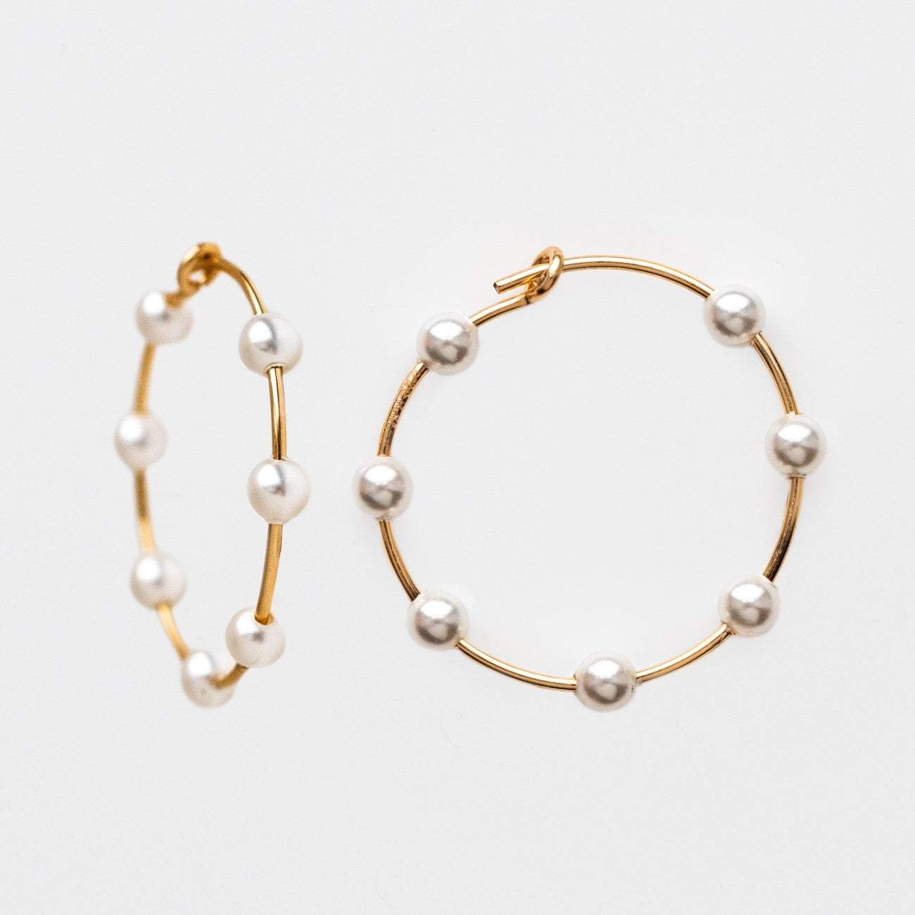 Baby Pearl Petite Yellow Gold Hoop Minimal Jewelry Lili Claspe