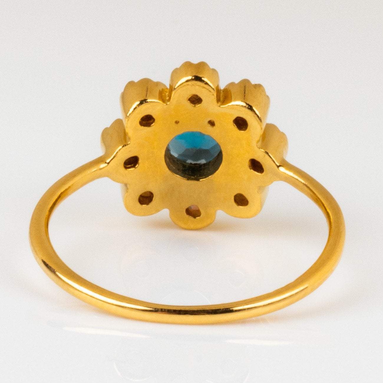 London Blue Topaz Opal Picasso Yellow Gold Statement Ring La Kaiser