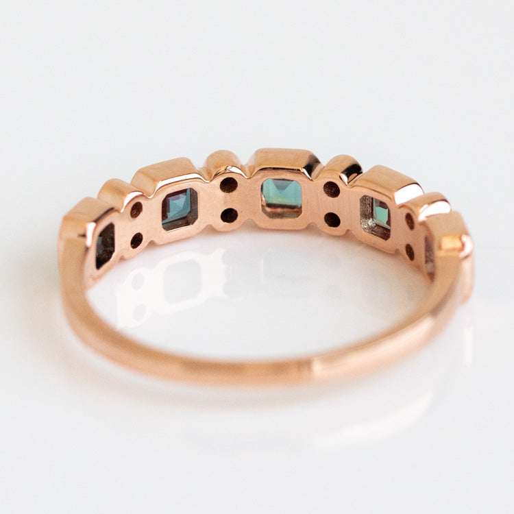 10kt Rose Gold Alexandrite & Black Diamond Juniper Ring unique dainty band ring la kaiser jewelry