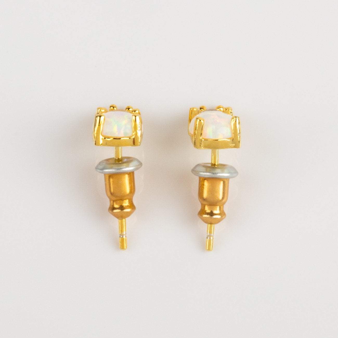 Opal & Diamond Doublet Stud Earrings earrings La Kaiser 