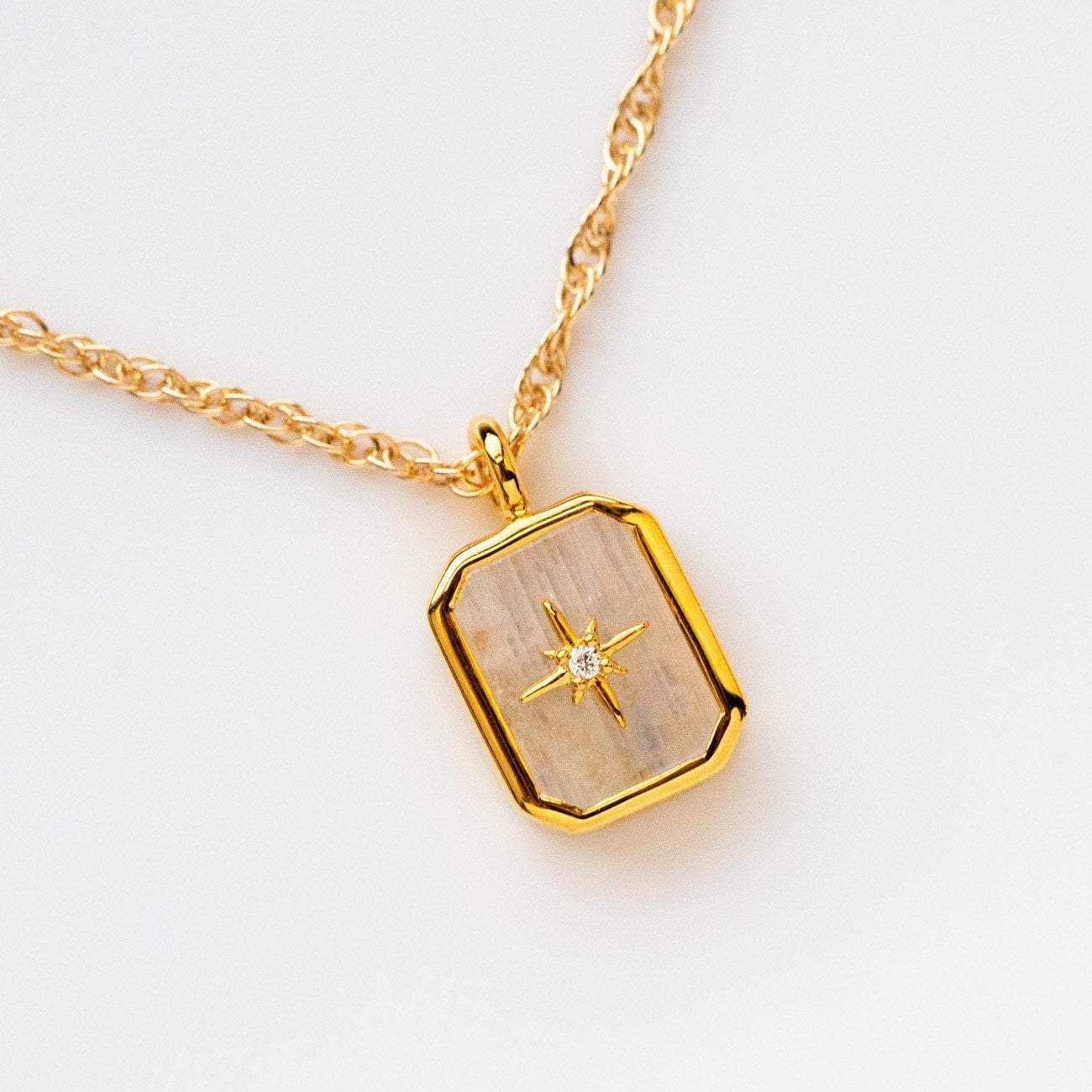 Rainbow Moonstone & Diamond Manifest Your Dreams Pendant Necklace necklaces La Kaiser