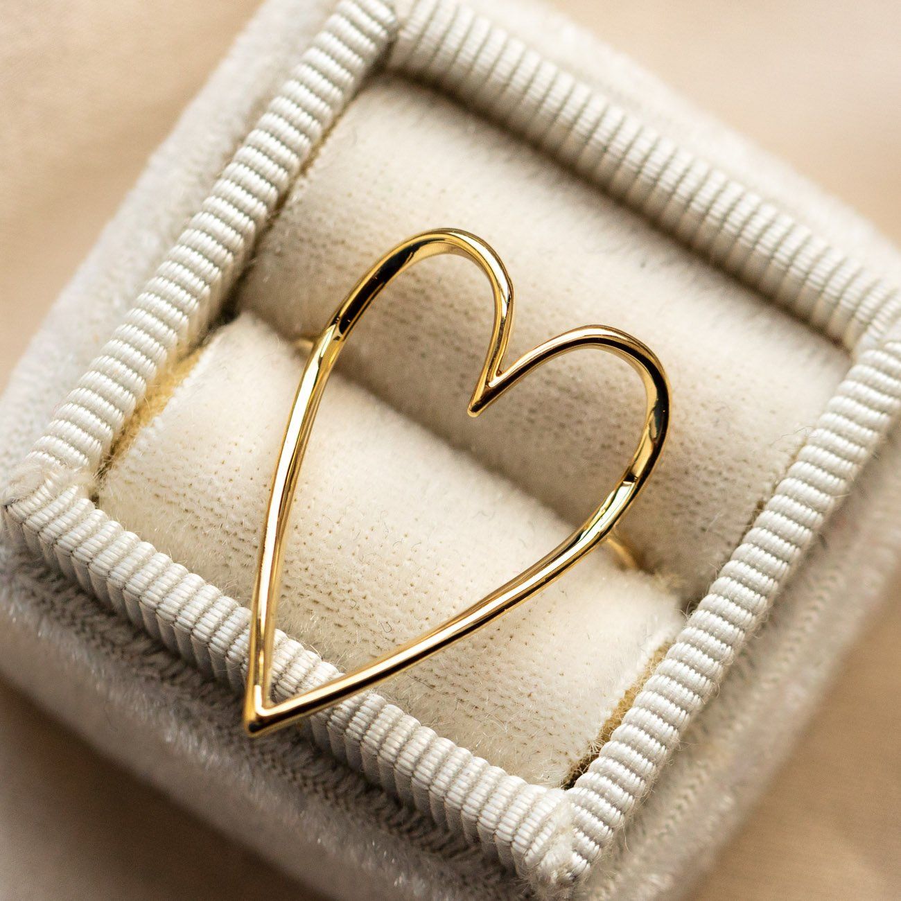lovestruck ring yellow gold modern dainty heart shaped statement jewelry