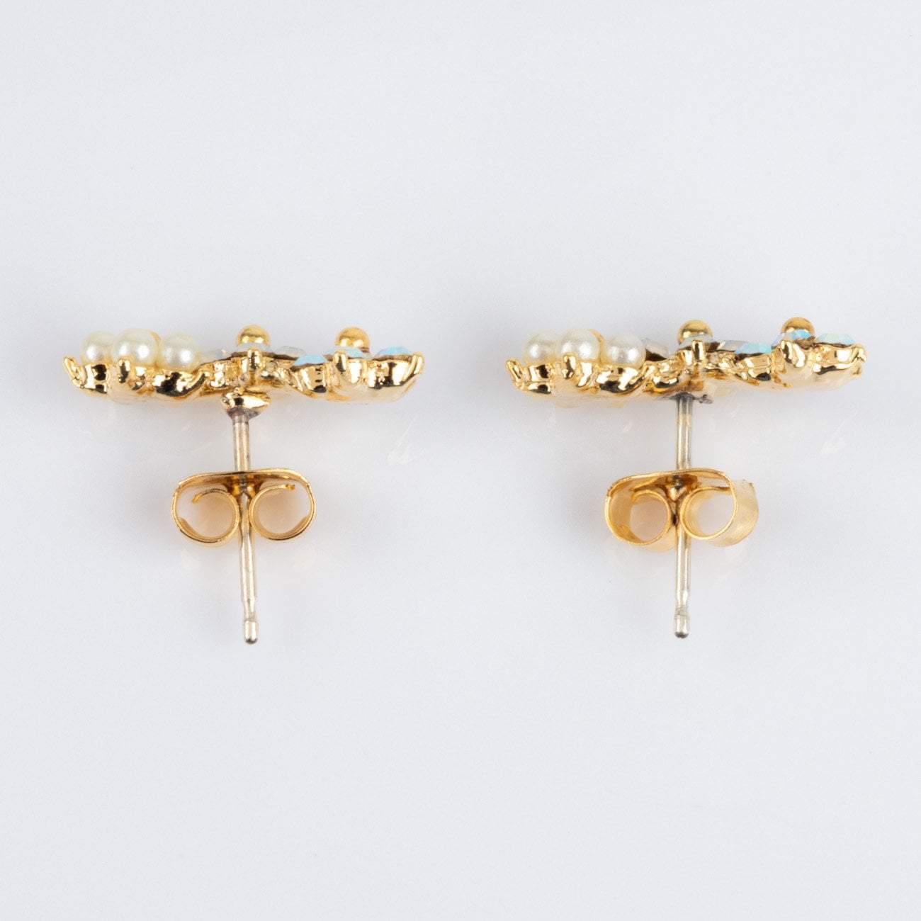 Local Eclectic Crystal Flower Ear Climber Earrings