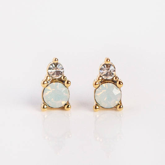 Dolce Studs in White Opal